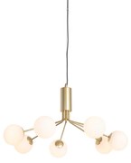 Art Deco hanglamp goud met opaal glas 7-lichts - Coby Art Deco G9 rond Binnenverlichting Lamp