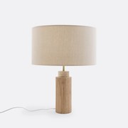 Tafellamp in eik, metaal en linnen, Idna