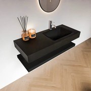 Zaro Alan badmeubel 110cm met planchet urban en vrijhangende wastafel cloud rechts 1 kraangat urban