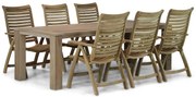 Tuinset 6 personen 240 cm Teak Old teak greywash Garden Collections Birmingham/Brighton