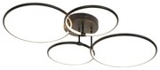 Design plafondlamp zwart incl. LED 3-staps dimbaar 4-lichts - Joaniqa Modern rond Binnenverlichting Lamp