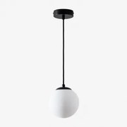 Plafondlamp Met Glazen Bol (ø12 Cm) Uvol Zwart - Sklum