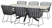 Fabrice Minerva dining tuinset 220x95xH75 cm 7 delig 4 Seasons Outdoor