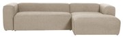 Kave Home Blok Beige Hoekbank Stof 300 Cm Uni Beige Chaise Longue Rechts