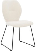 Goossens Eetkamerstoel Hera wit stof leuning, modern design