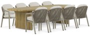 Tuinset 8 personen 300 cm Aluminium/rope Taupe Santika Furniture Santika
