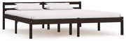 vidaXL Bedframe massief grenenhout donkerbruin 160x200 cm