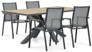 Tuinset 4 personen 181 cm Aluminium/textileen Grijs Lifestyle Garden Furniture Fiora/Palermo