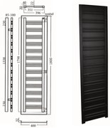 Sanicare design radiator Denso 180x40cm mat-zwart