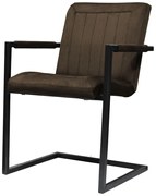 Eetkamerstoel - Lara met leuning - stof Element donkerbruin 25