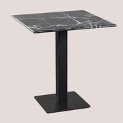 Vierkante Bar Tafel Van Livanto Marmer Zwart Marquina-marmer & ↔︎ 70 Cm & Zwart - Sklum