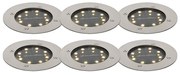 Buitenlamp Set van 6 grondspots staal incl. LED IP65 Solar - Terry Modern IP65 Buitenverlichting