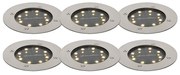Set van 6 grondspots staal incl. LED IP65 Solar - Terry