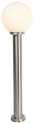 Moderne buitenlamp paal staal RVS 100 cm met kunststof bol IP44 - Sfera