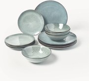 Handgemaakte serviesset Nordic Sea, 4 personen (12-delig)