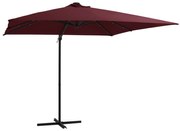 vidaXL Zweefparasol met LED-verlichting 250x250 cm bordeauxrood