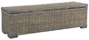 vidaXL Opbergbox 120 cm kubu rattan en massief mangohout grijs