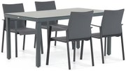 Tuinset 4 personen 160 cm Aluminium/textileen Grijs Lifestyle Garden Furniture Rome/Porto