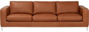 Goossens Excellent Bank Massimo cognac, leer, 3-zits, urban industrieel