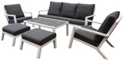 Malaga stoel bank loungeset 6 delig wit aluminium