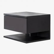 Rechthoekig Zwevend Nachtkastje 40x30 Cm Met Lade Griviza Zwart - Sklum