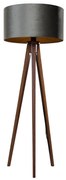 Vloerlamp tripod walnoot hout met velours kap groen 50cm - Tripod Classic Klassiek / Antiek, Landelijk E27 rond Binnenverlichting Lamp