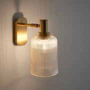 Scharnierende wandlamp in geribbeld glas, Bogota