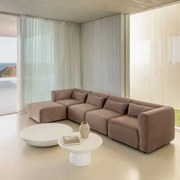 4-delige Modulaire Bank Met Gestoffeerde Poef Fogler Corduroy Kameelbruin - Sklum