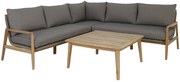 The Outsider Hoek Loungeset - Cornwall - Wicker - Teak - Grijs - Eurofar