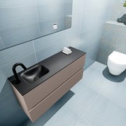 Mondiaz Ada 100cm toiletmeubel smoke met wastafel urban links 1 kraangat