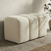 Halbankje Zachte Stof Naturel 72 Cm