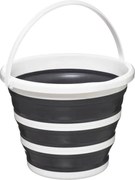 5Five Opvouwbare Emmer 10 L - Wit / Grijs - Ruimtebesparend - Kunststof