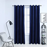 vidaXL Gordijn verduisterend met ringen 2 st 140x175 cm fluweel blauw