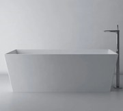 Gelco Kvadrie rechthoekig vrijstaand bad wit glans mineraalmarmer 160x65cm