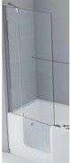 Novellini Iris Combi badwand met vast segment links 86x150cm chroom profiel en helder glas IRIS2V80S1K