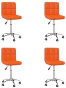 vidaXL Eetkamerstoelen draaibaar 4 st kunstleer oranje