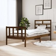 vidaXL Bedframe massief hout honingbruin 75x190 cm 2FT6 small single