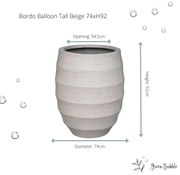 Pot Bordo Tall Balloon Beige Washed