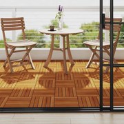 vidaXL Terrastegels acaciahout 30 x 30 cm verticaal patroon (10 stuks)