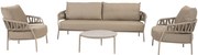 Calma stoel bank loungeset 4 delig rope latte Taste 4SO