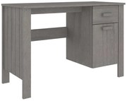 vidaXL Bureau 113x50x75 cm massief grenenhout lichtgrijs