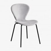 Stapelfauteuil In Fluweel Uit Grijs – Koel & Zwart - Sklum