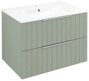 Sapho Cirasa badmeubel 70cm met groen ribbelfront en witte wastafel