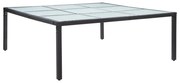 vidaXL Tuintafel 200x200x74 cm poly rattan zwart