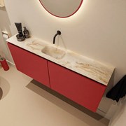 Mondiaz Ture DLux toiletmeubel 120cm fire met wastafel frappe midden zonder kraangat