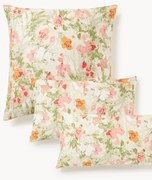Katoensatijnen kussenhoes Anthea met bloemenpatroon