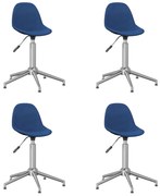 vidaXL Eetkamerstoelen draaibaar 4 st stof blauw