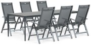Tuinset 6 personen 220 cm Aluminium/textileen Grijs Hartman Royal