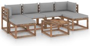 vidaXL 7-delige Loungeset pallet met kussens geïmpregneerd grenenhout