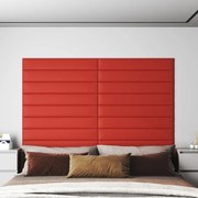 vidaXL Wandpanelen 12 st 1,62 m² 90x15 cm kunstleer rood